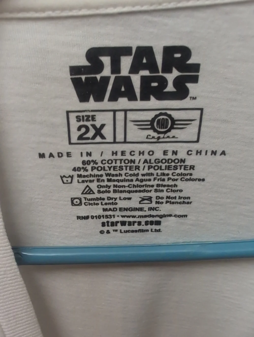 Star Wars White Tee with Yellow and Brown Retro Portrait Graphic - Picture 2 of 2